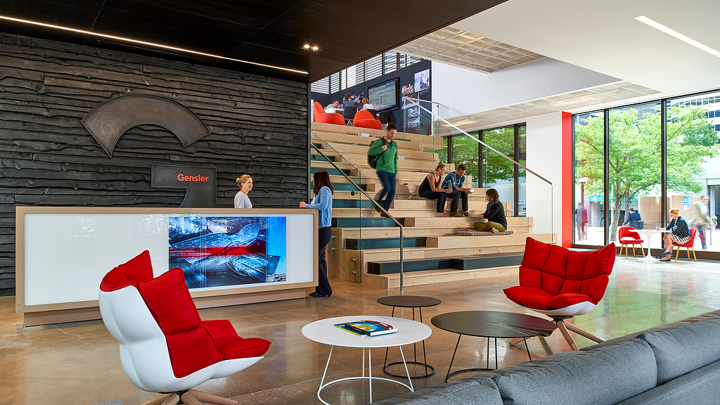 A group of people in a room.